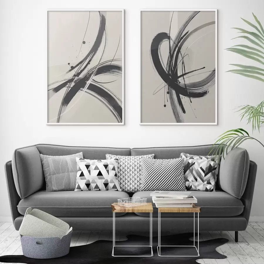 Fotobehang Abstracte minimalistische penseelstreken d00613