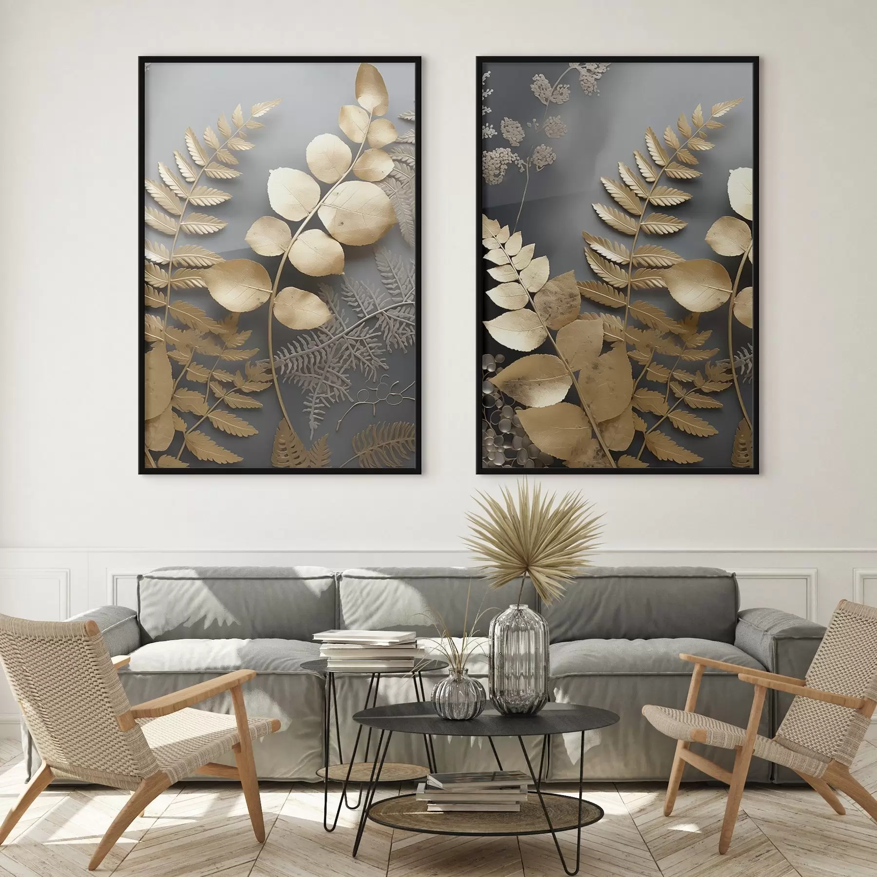 Fotobehang Takken van varen en eucalyptus d00615