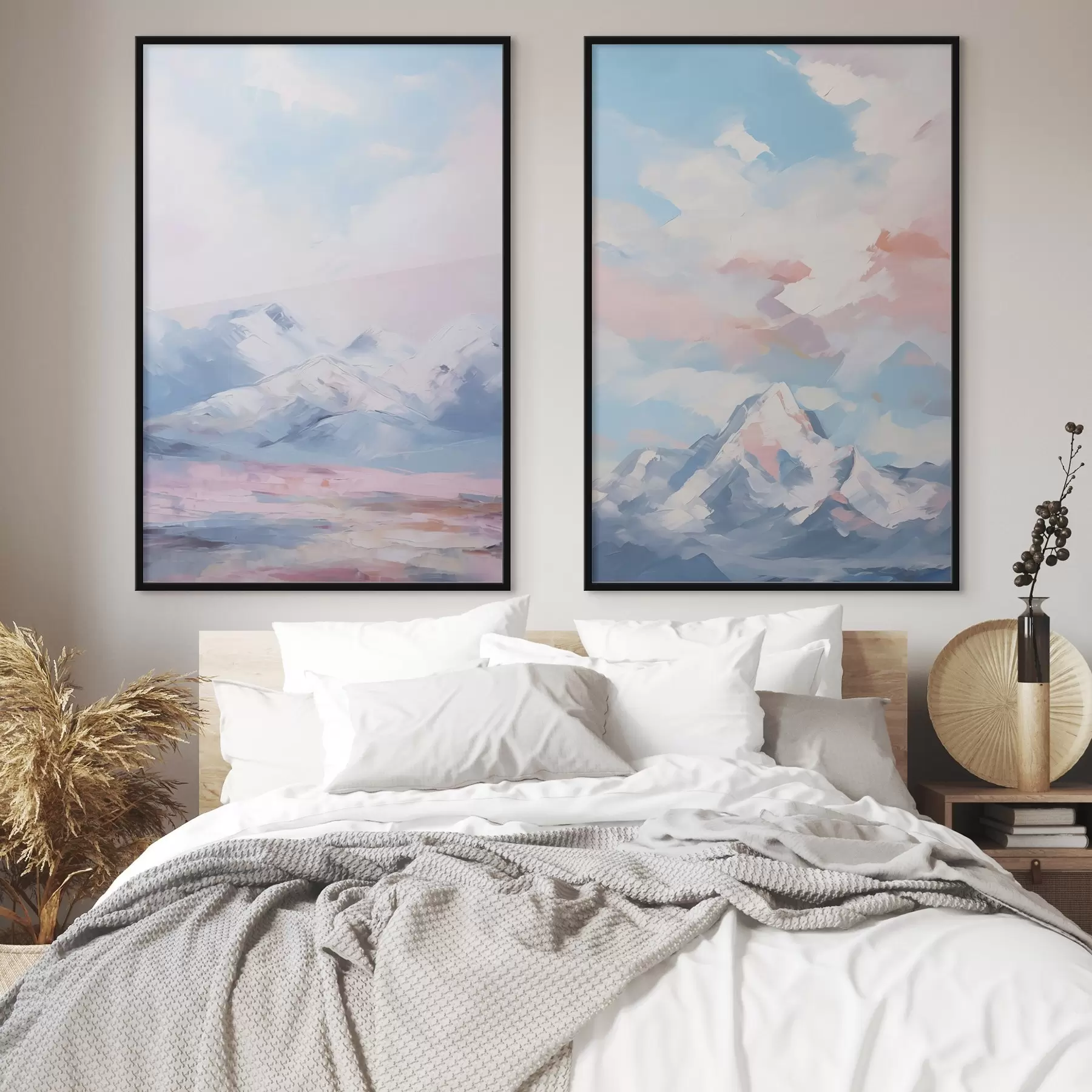 Fotobehang Bergen imitatieschilderij d00626