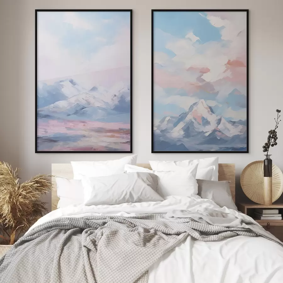 Fotobehang Bergen imitatieschilderij d00626