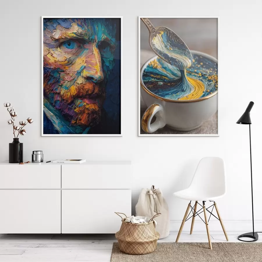 Fotobehang Picasso en abstractie in een kopje in olieverfstijl d00639