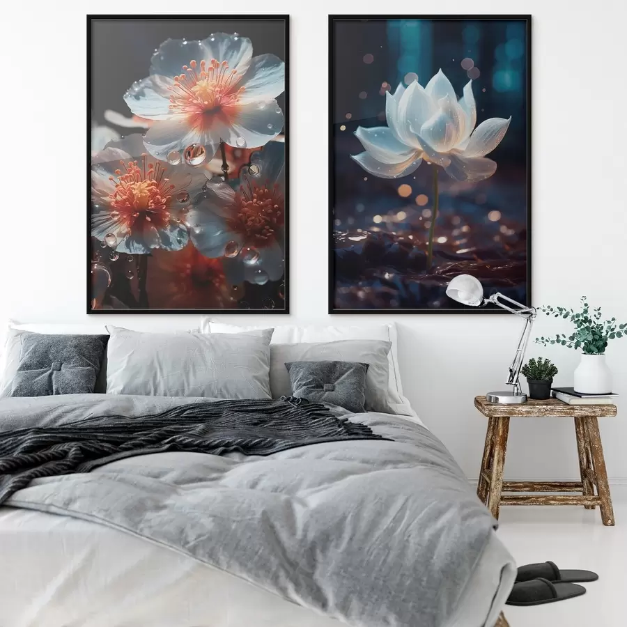 Fotobehang Waterbloemen: compositie met lotussen d00641