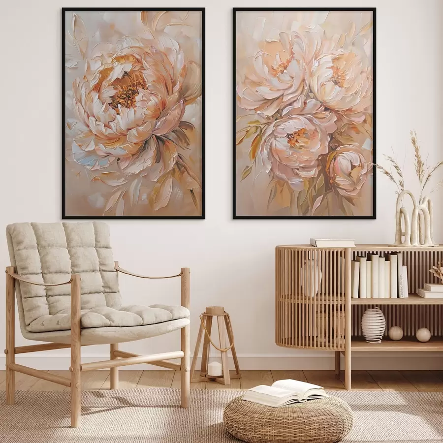 Fotobehang Delicate abstracte pioenrozen d00673