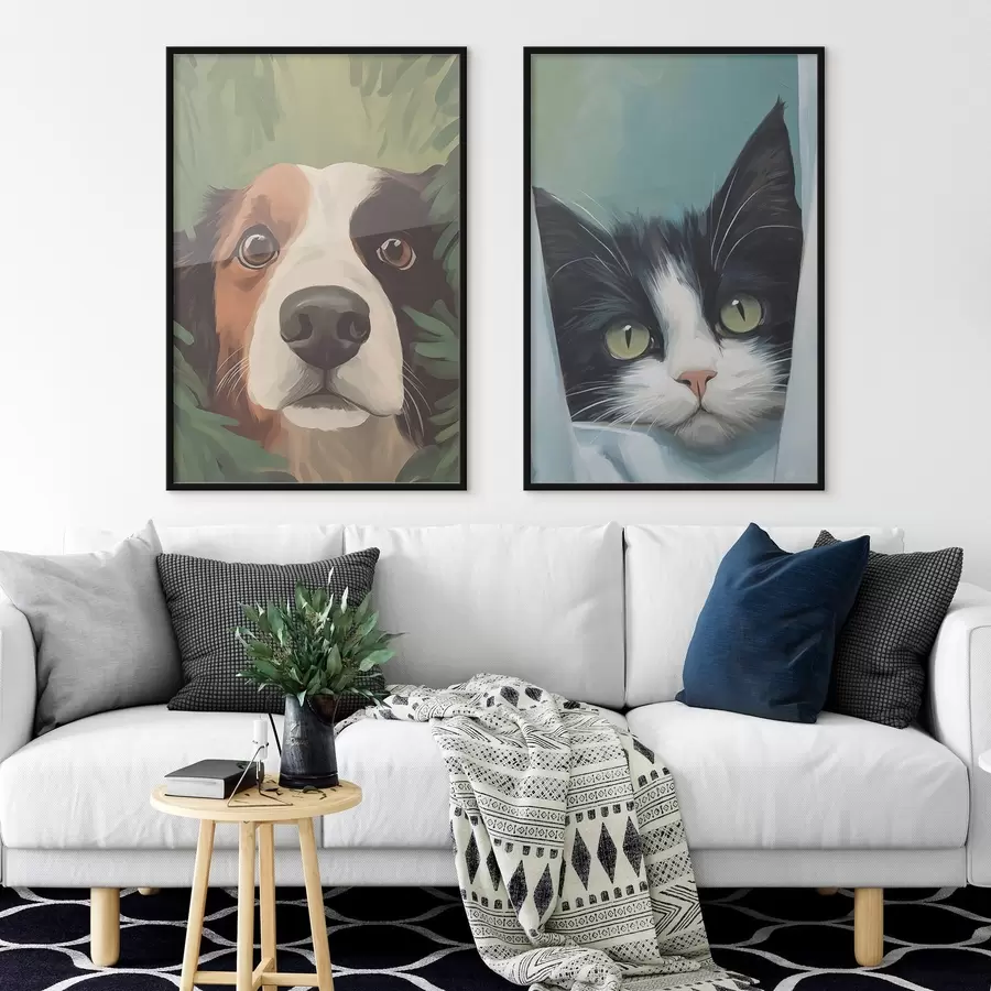 Fotobehang Hond en kat d00677