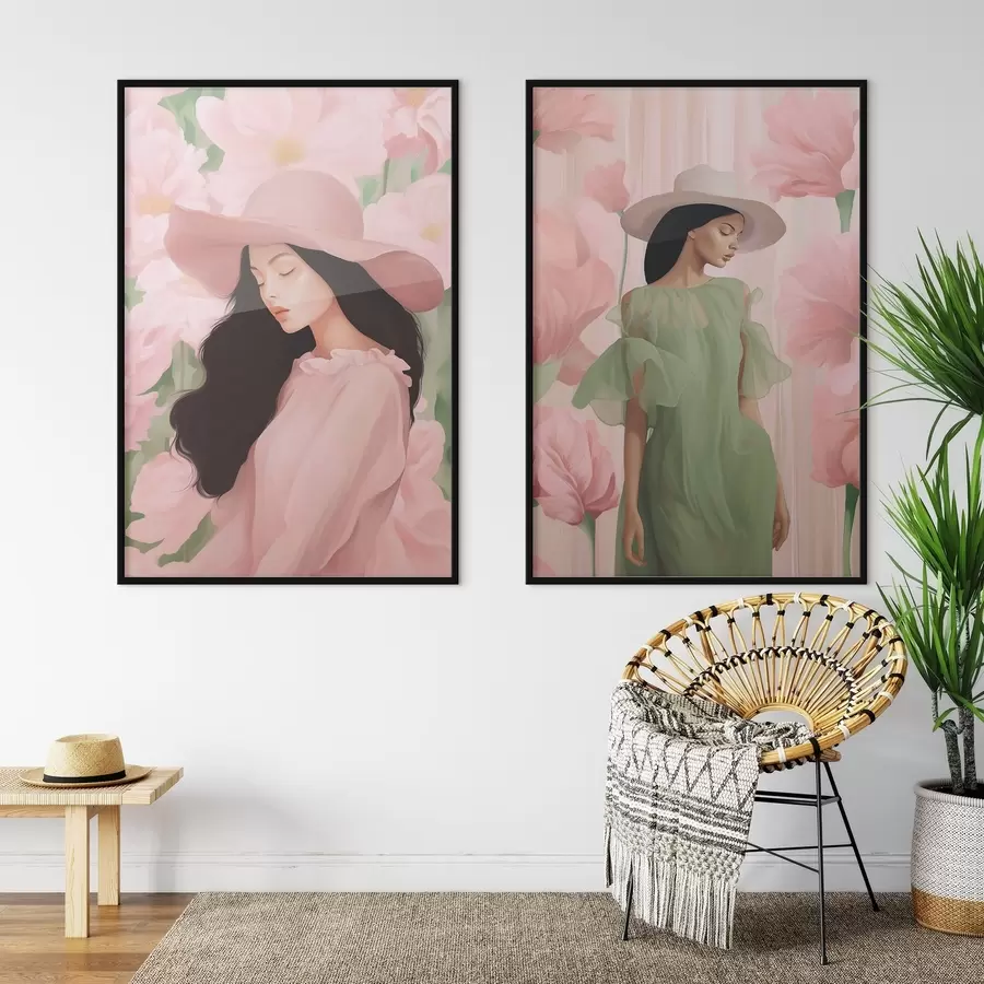 Fotobehang Meisje met hoed d00678