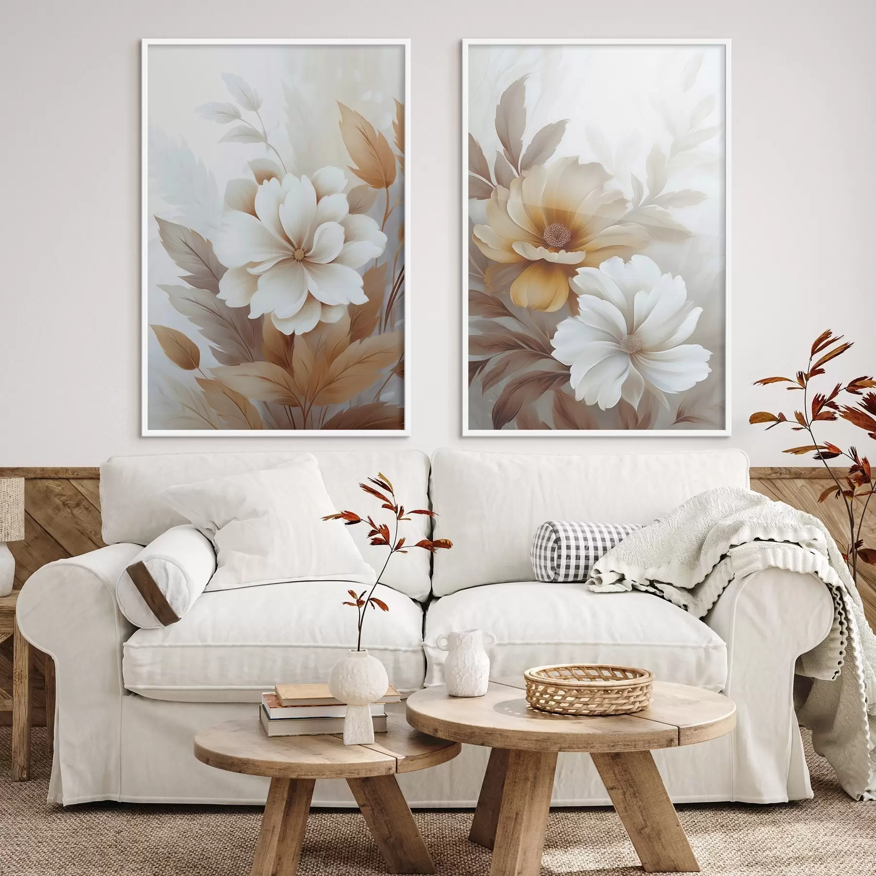 Fotobehang Bloemen met bladeren d00712