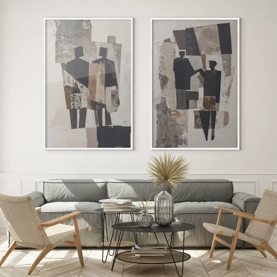 Fotobehang Abstractie met silhouetten d00716