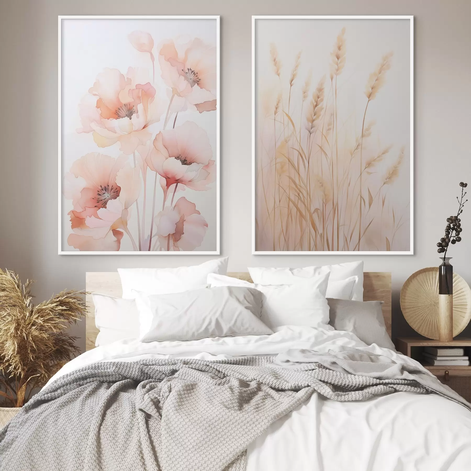 Fotobehang Klaprozen en aartjes imitatie aquarel d00723