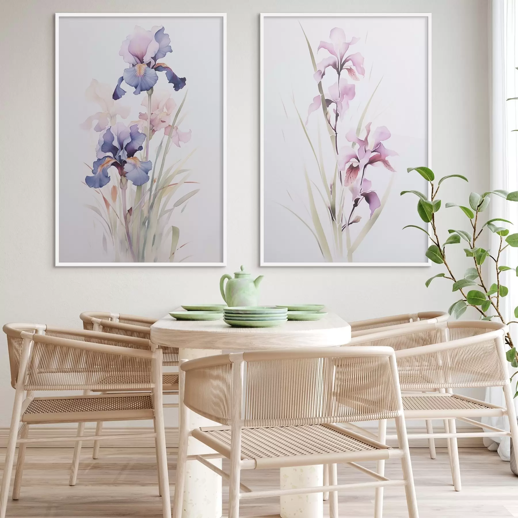 Fotobehang Irissen imitatie van aquarel d00724