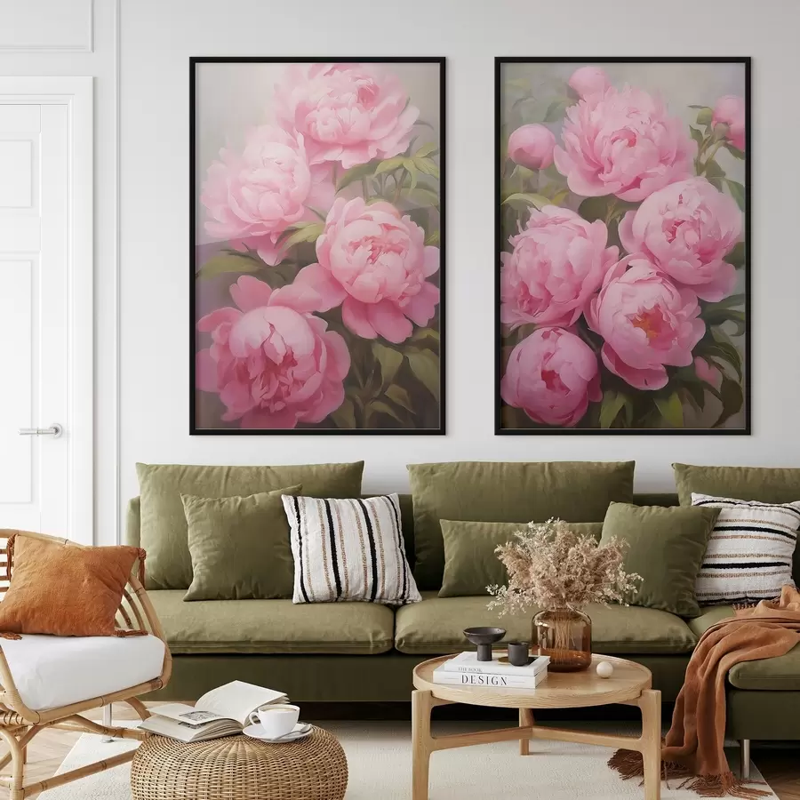 Fotobehang Roze pioenrozen d00728