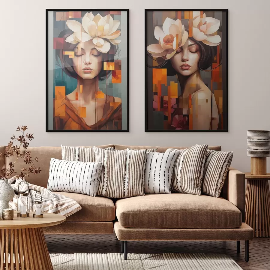 Fotobehang Vrouw met bloemen d00734