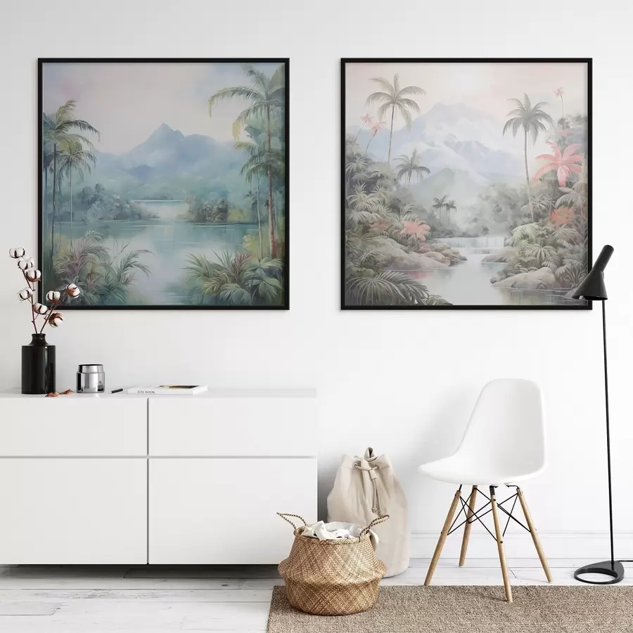 Fotobehang Rivier in de jungle voor de berg d00751