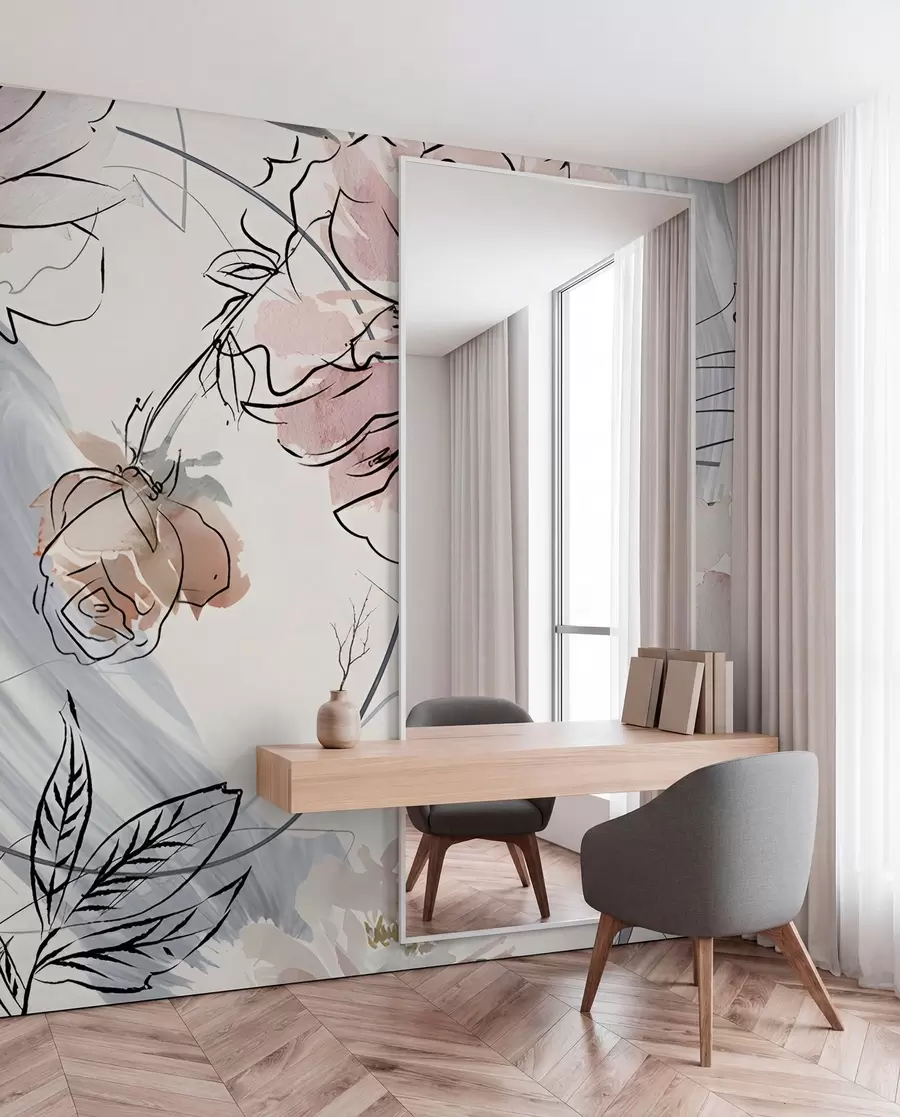 Fotobehang Aquarel bloemen u71515