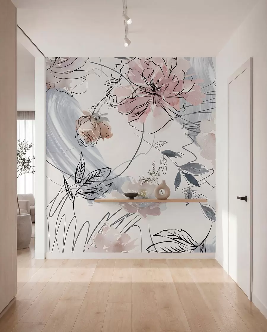 Fotobehang Aquarel bloemen u71515