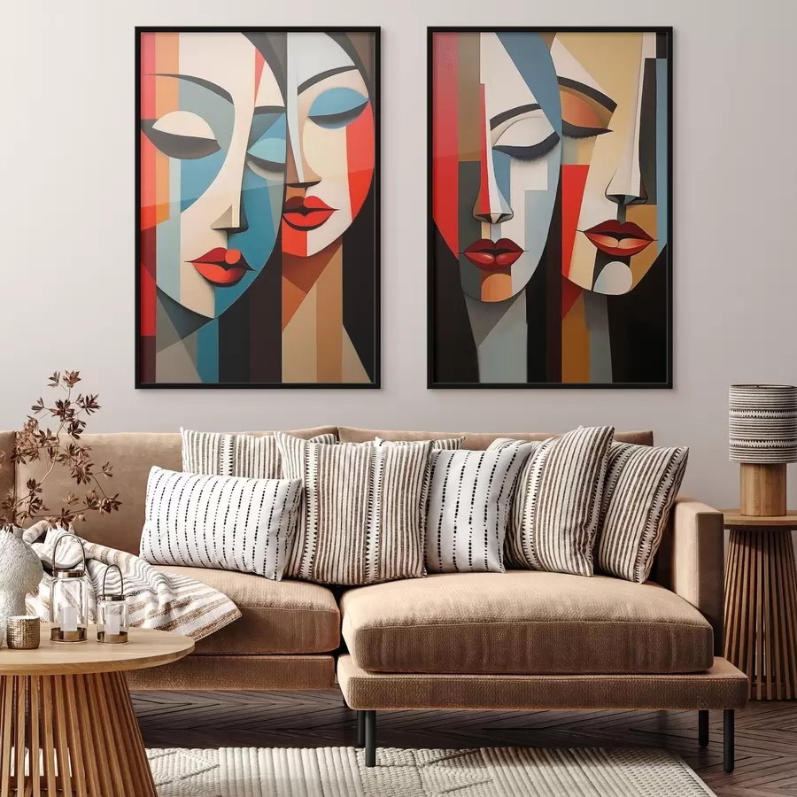 Fotobehang Kubistische vrouwenportretten d00775