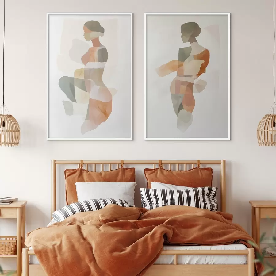 Fotobehang Abstracte vrouwelijke silhouetten d00788