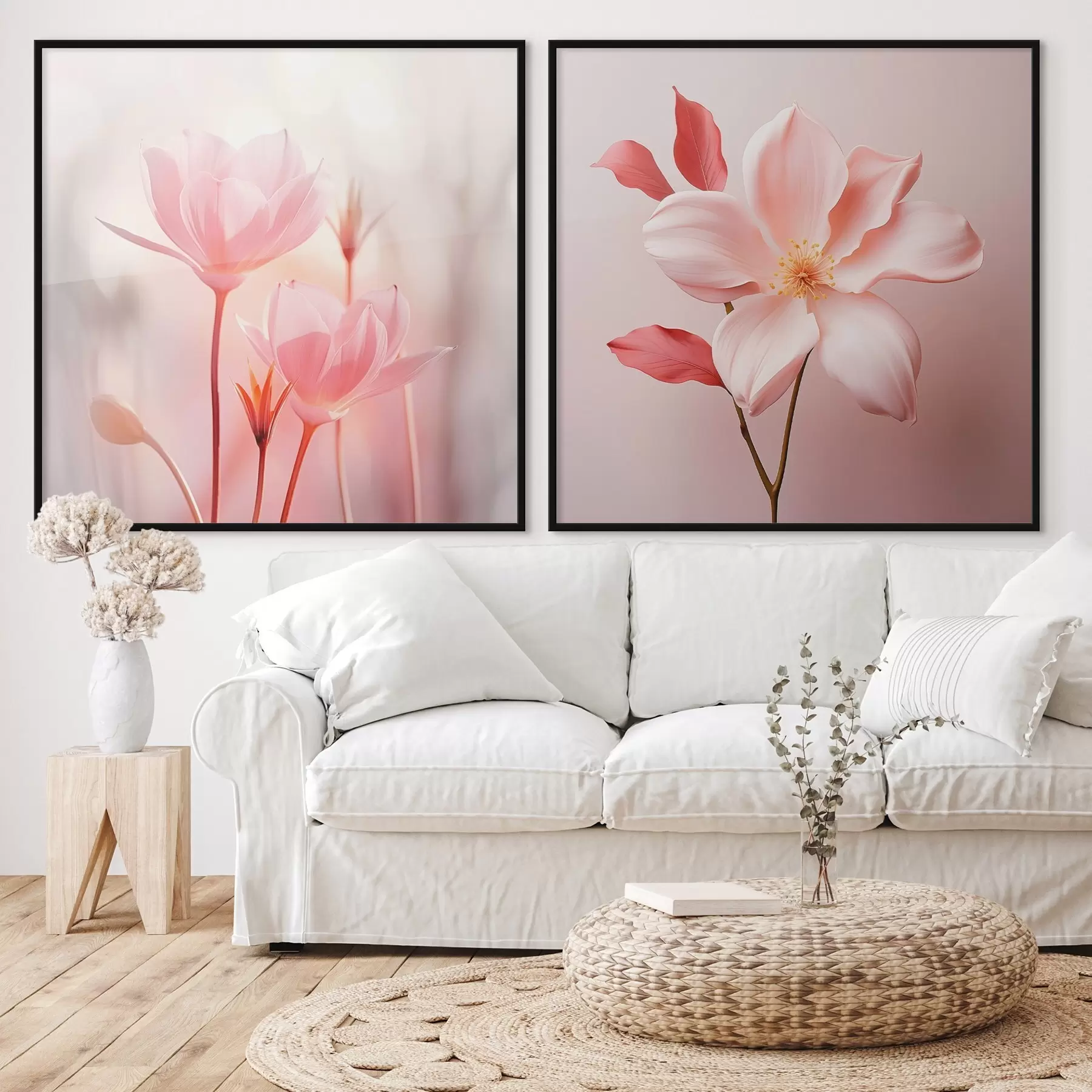 Fotobehang Roze bloemstuk in moderne stijl d00708