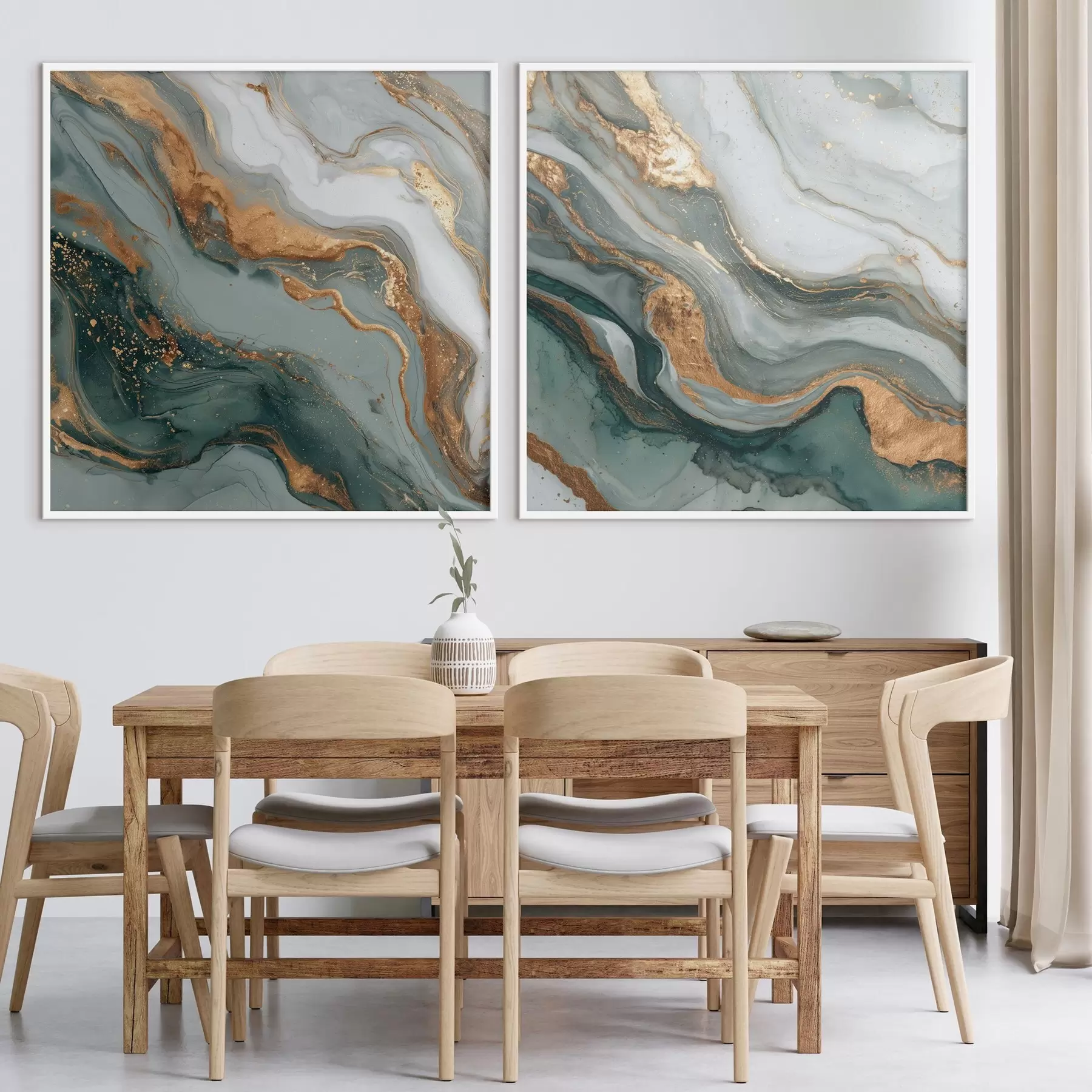 Fotobehang Marmerstructuur in grijs-turquoise tinten d00744