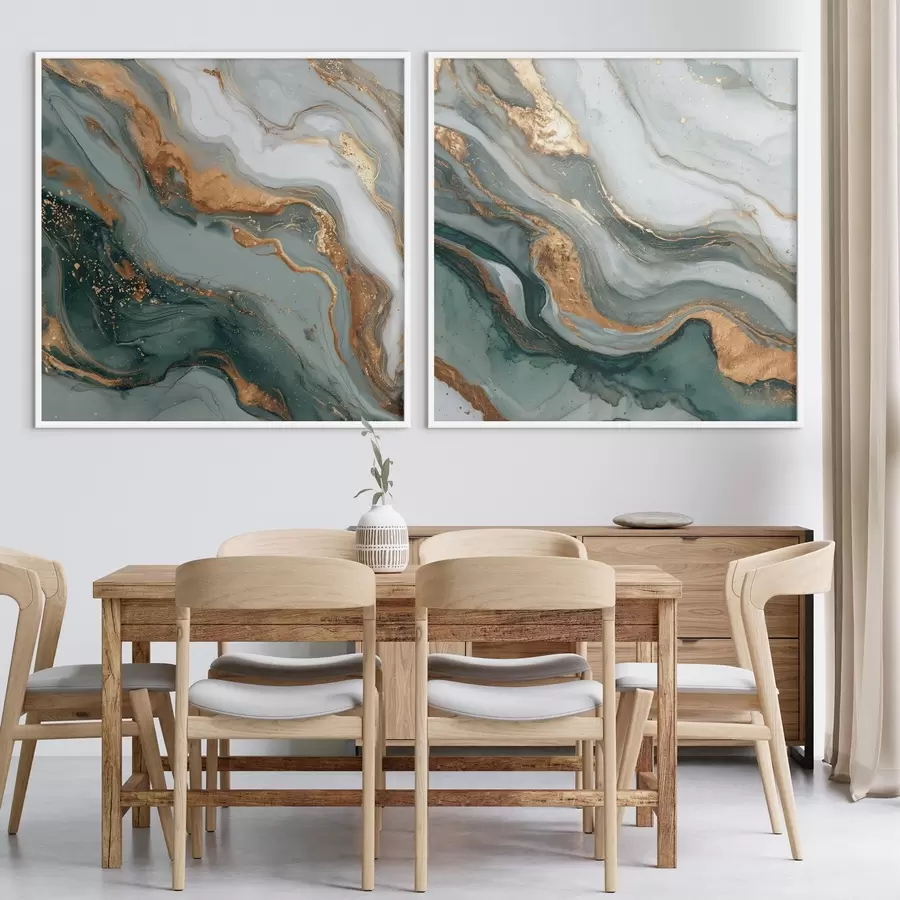 Fotobehang Marmerstructuur in grijs-turquoise tinten d00744