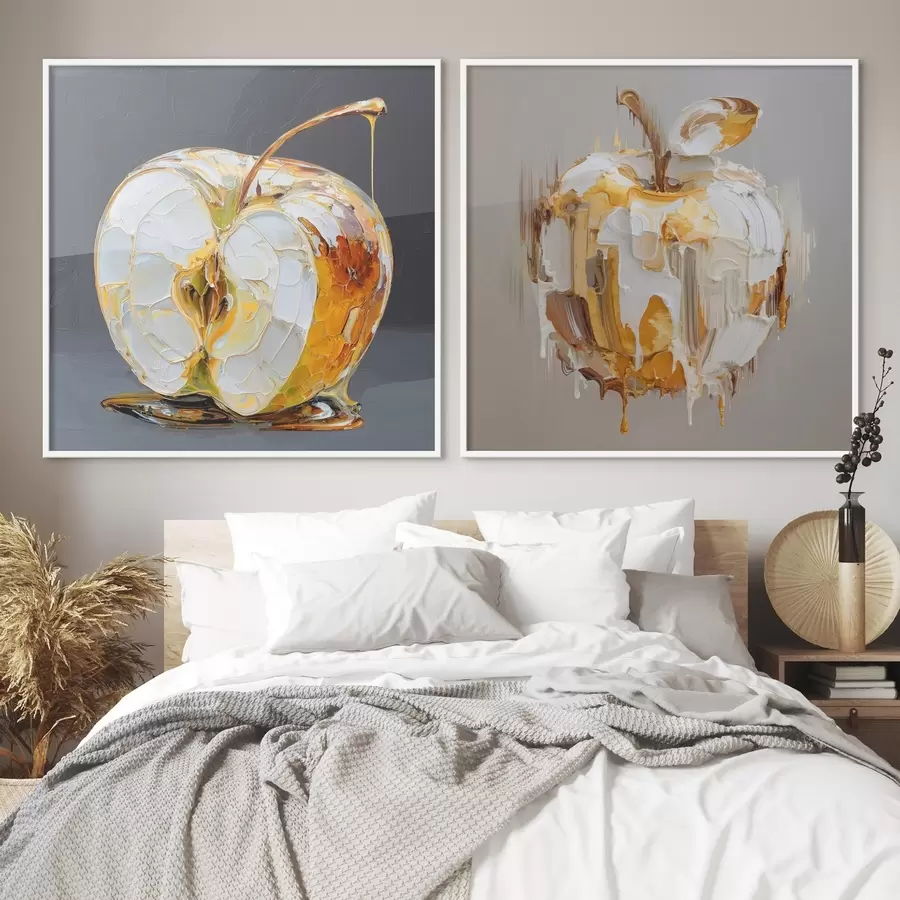 Fotobehang Abstractie met appel in moderne interpretatie d00746