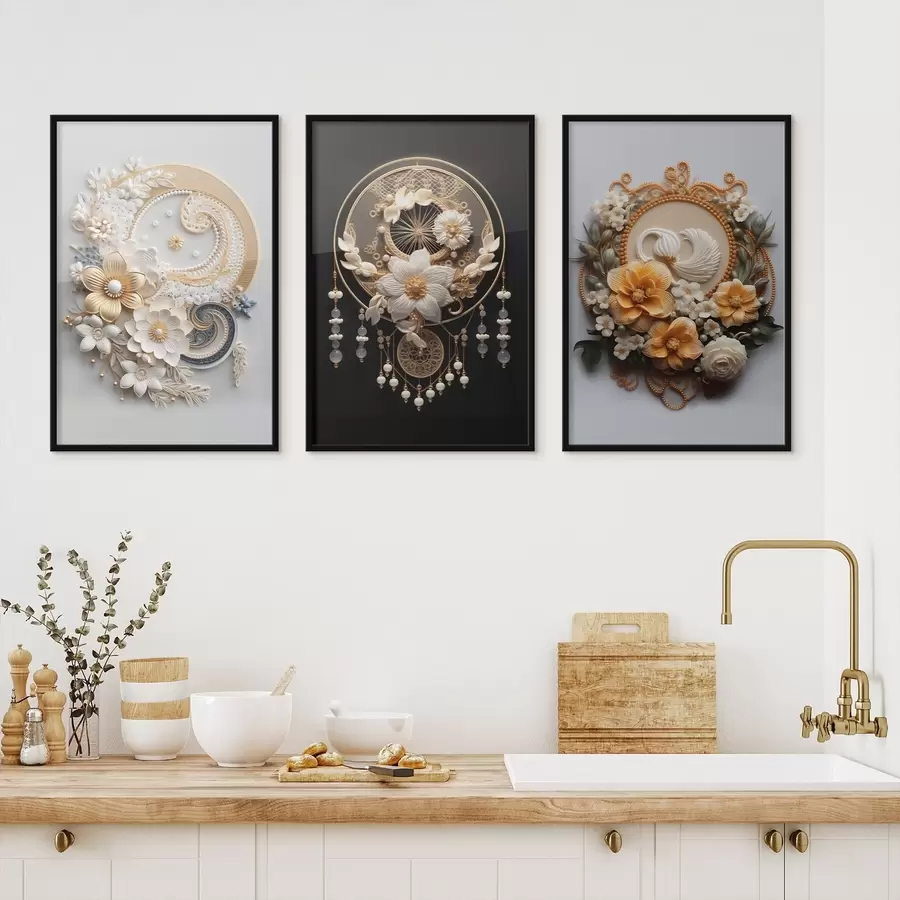 Fotobehang Abstracte composities van bloemen d00561