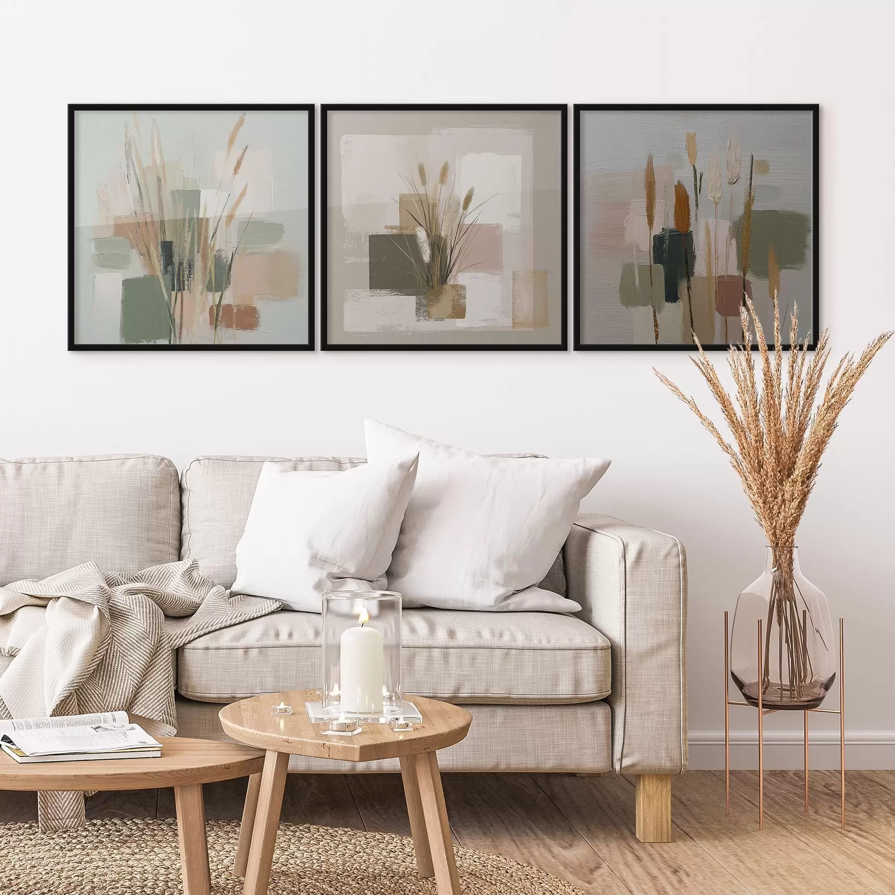 Fotobehang Compositie van bloemen en fijne penseelstreken d00594