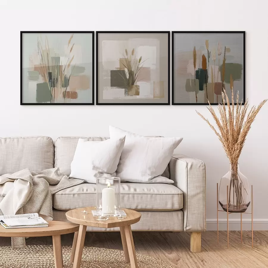 Fotobehang Compositie van bloemen en fijne penseelstreken d00594