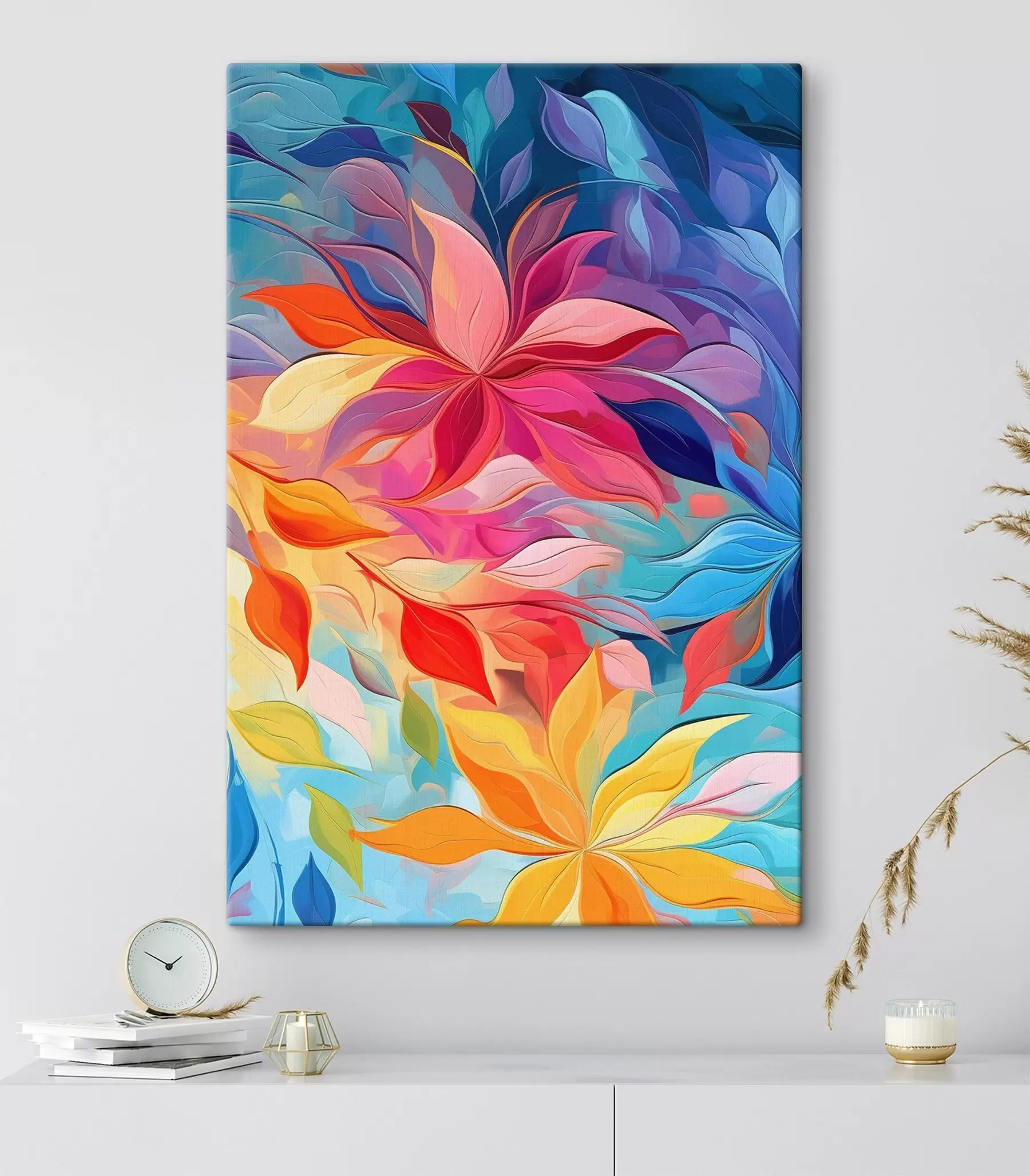  Schilderijen Abstracte bloem, imitatie-olieverfschilderij s47446