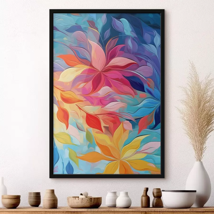 Fotobehang Abstracte bloem, imitatie-olieverfschilderij f47446