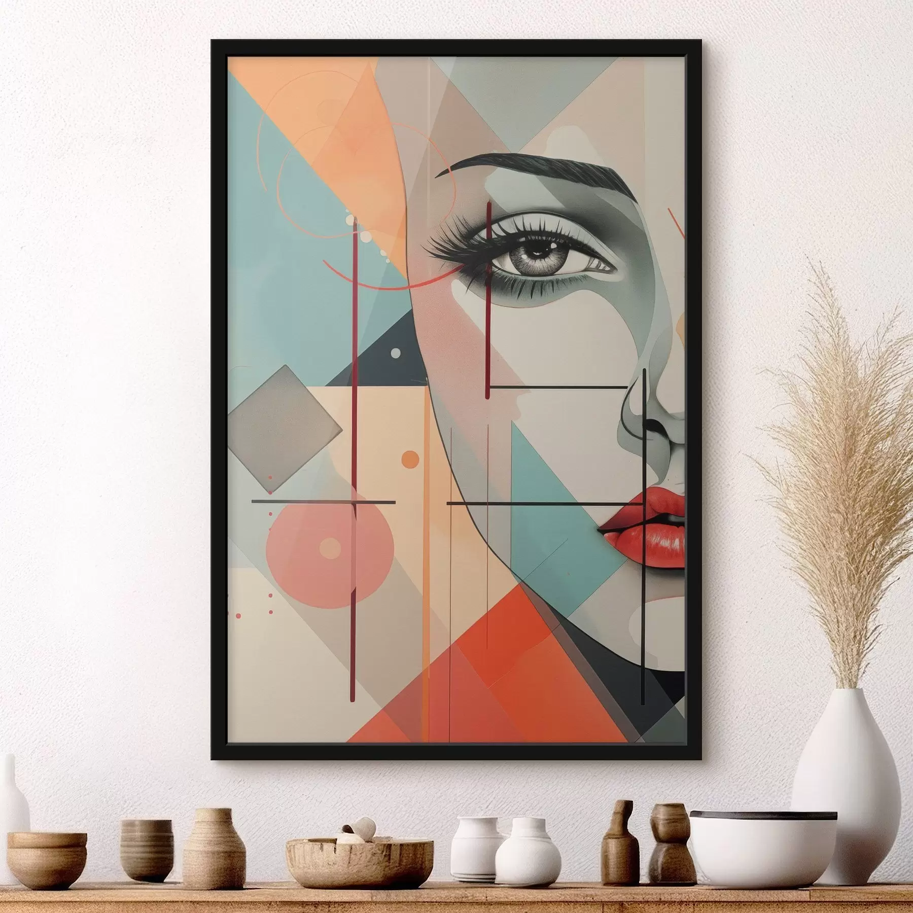 Fotobehang Mensen, gezicht, geometrie f47447