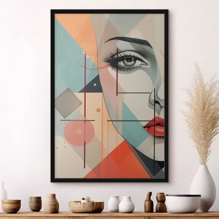 Fotobehang Mensen, gezicht, geometrie f47447