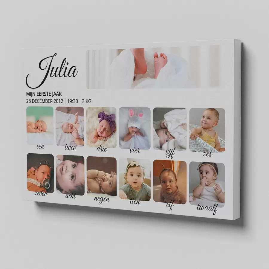  Schilderijen Fotocollage “Mijn eerste jaar” voor peuters s47614