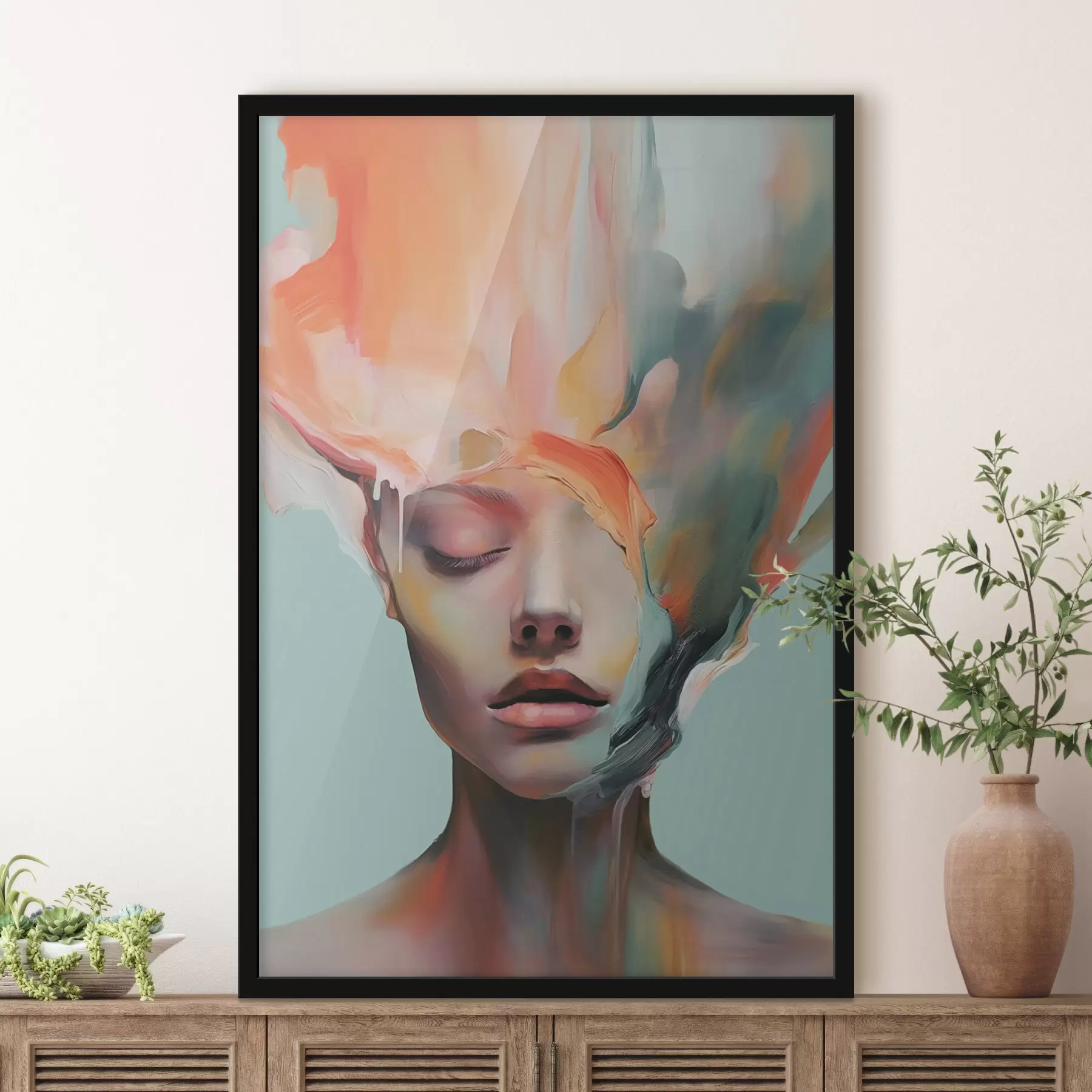 Fotobehang Abstract portret van een meisje f47389