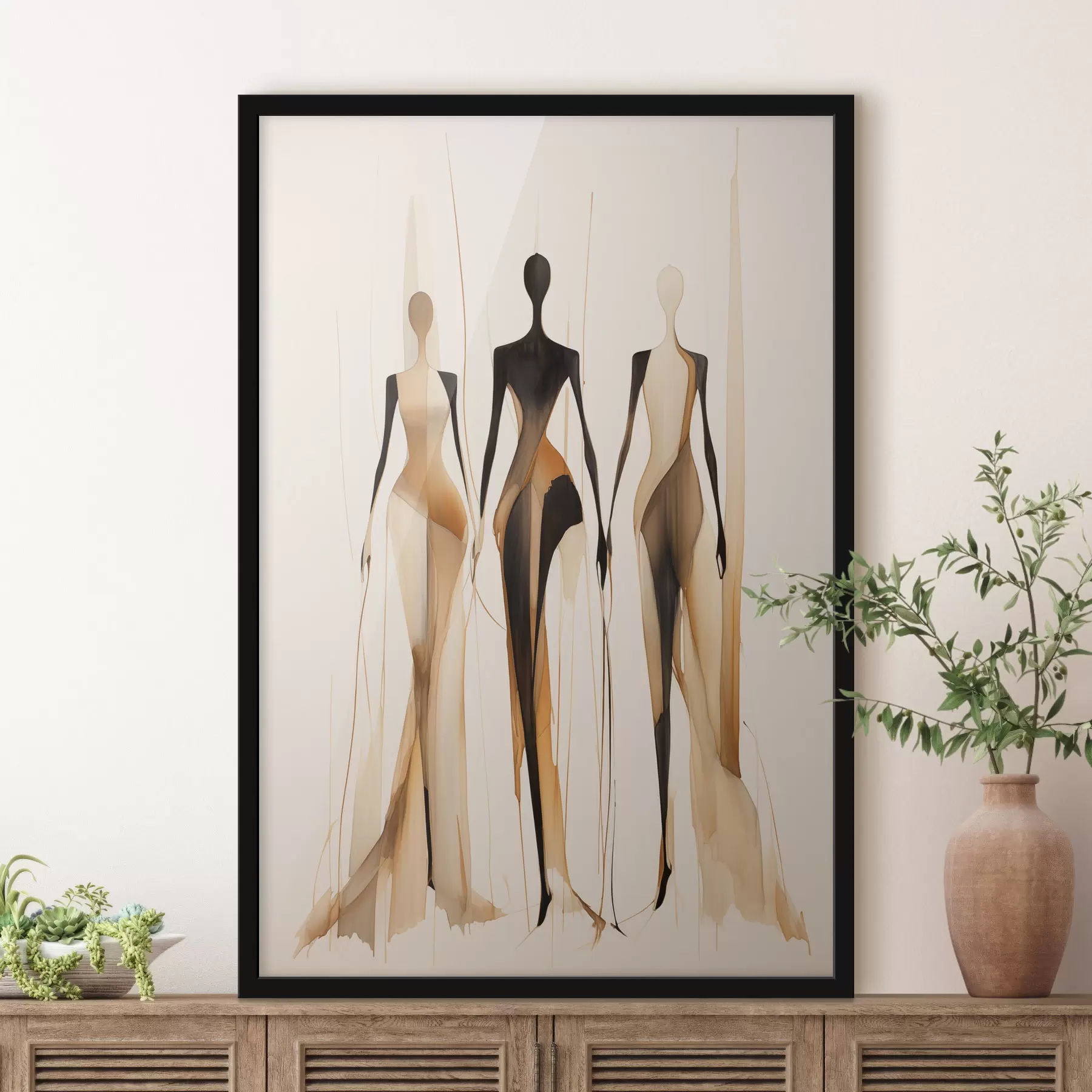 Fotobehang Drie silhouetten f47401