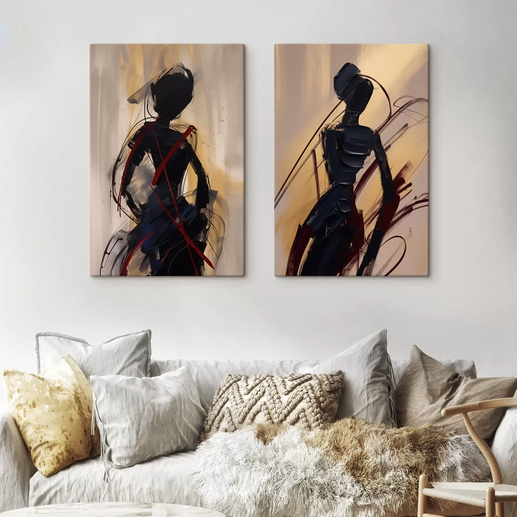  Schilderijen Abstracte silhouetten m01194