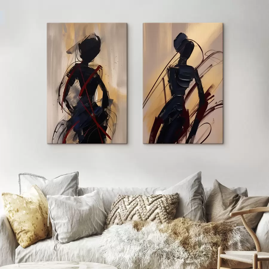  Schilderijen Abstracte silhouetten m01194