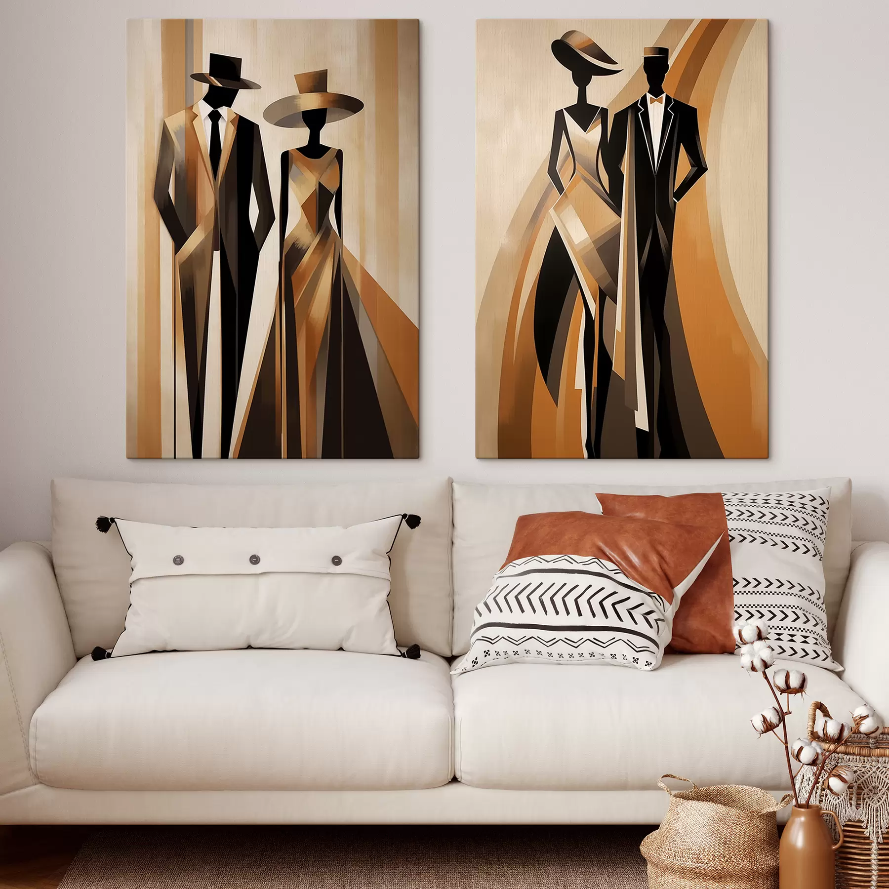  Schilderijen Abstract koppel m01200