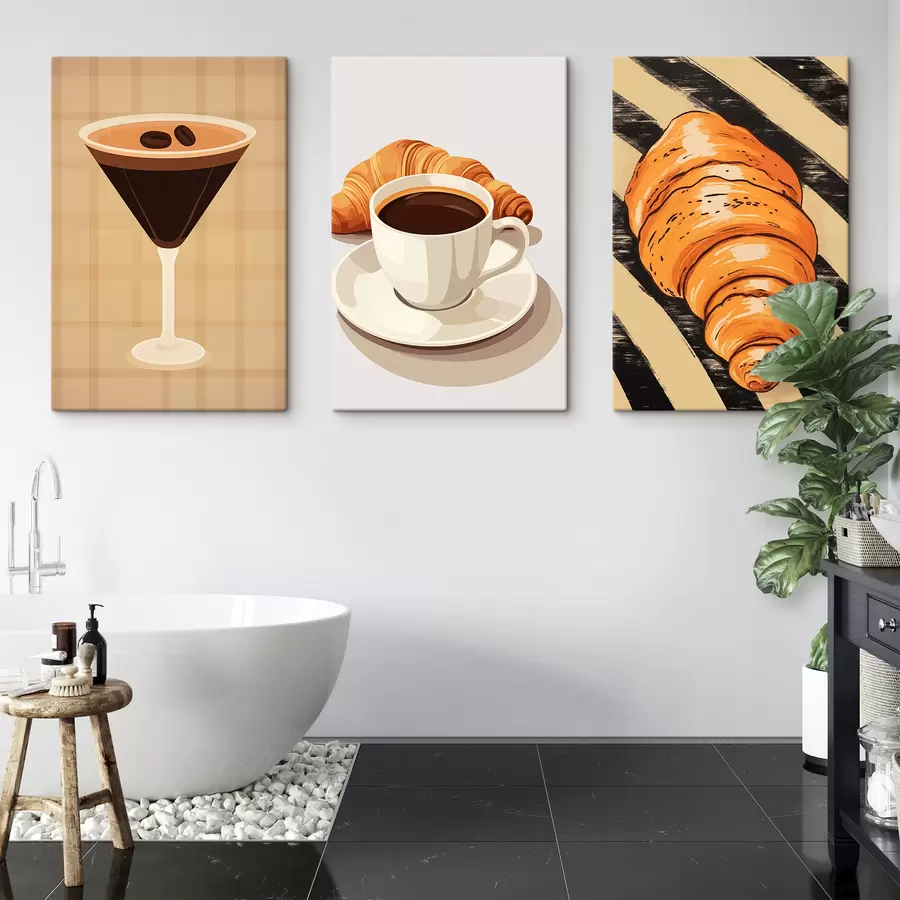 Schilderijen Koffie en croissant m01212