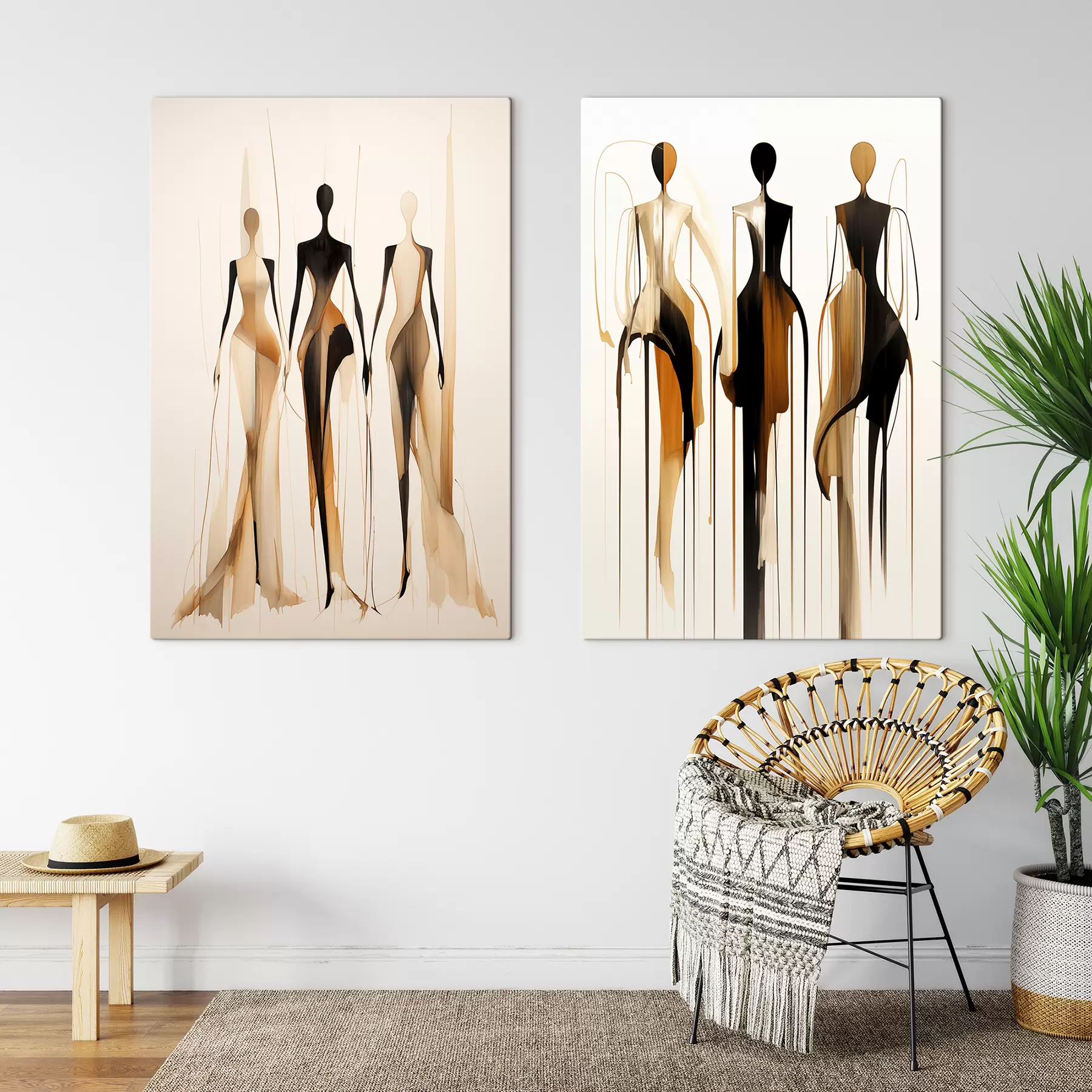  Schilderijen Abstracte silhouetten m01214