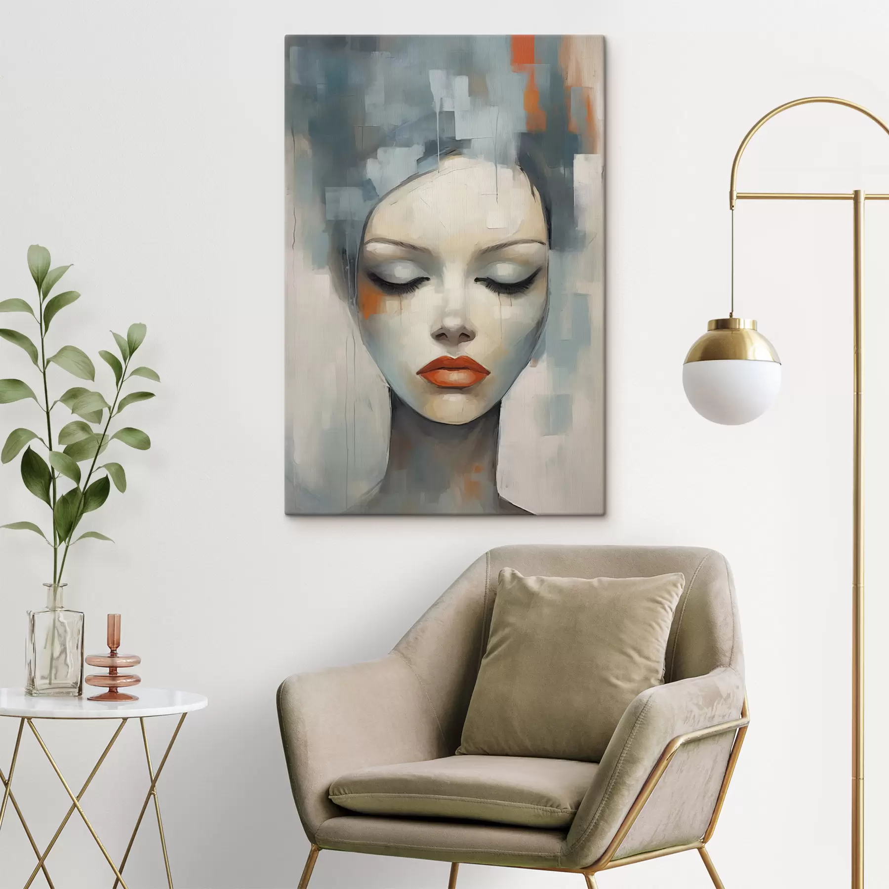  Schilderijen Abstract portret van een meisje s47365