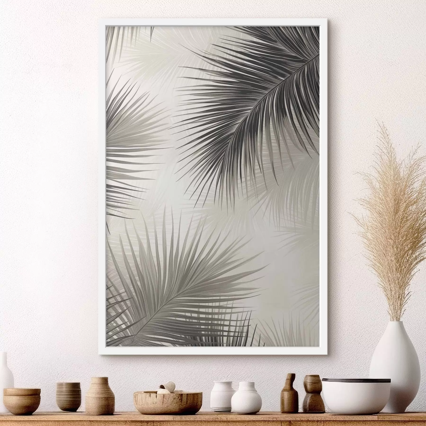 Fotobehang Geschilderde palmtakken f47505