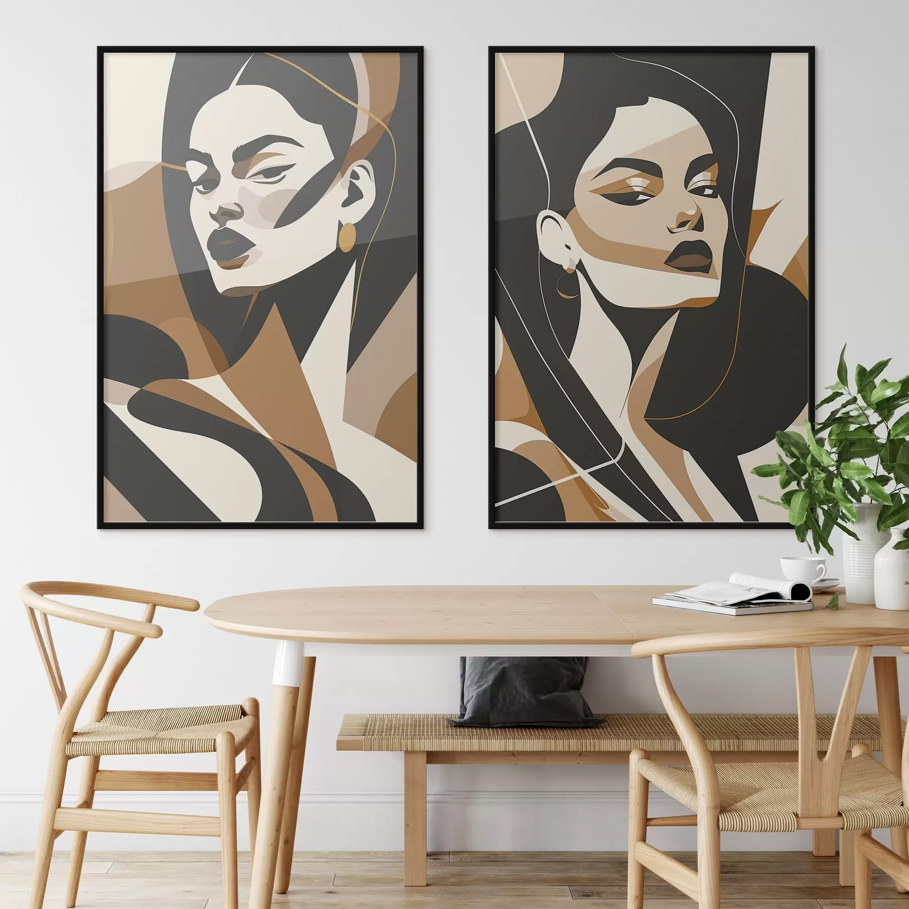 Fotobehang Abstracte portretten van vrouwen d01075