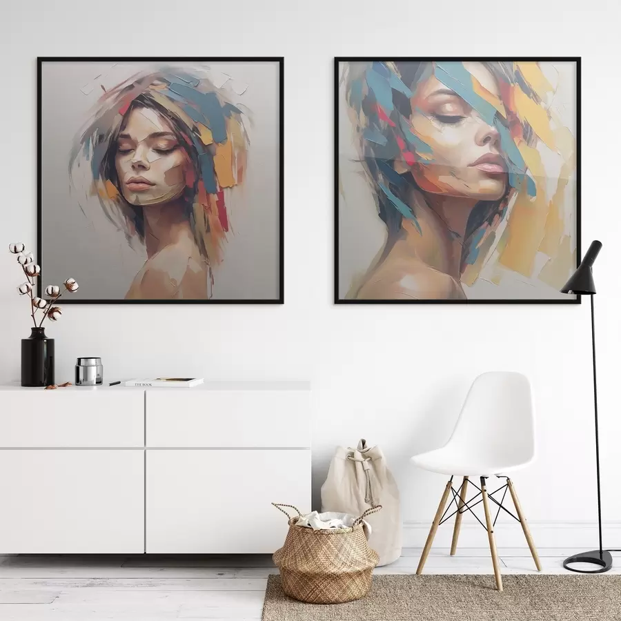 Fotobehang Abstract portret van een vrouw d01081