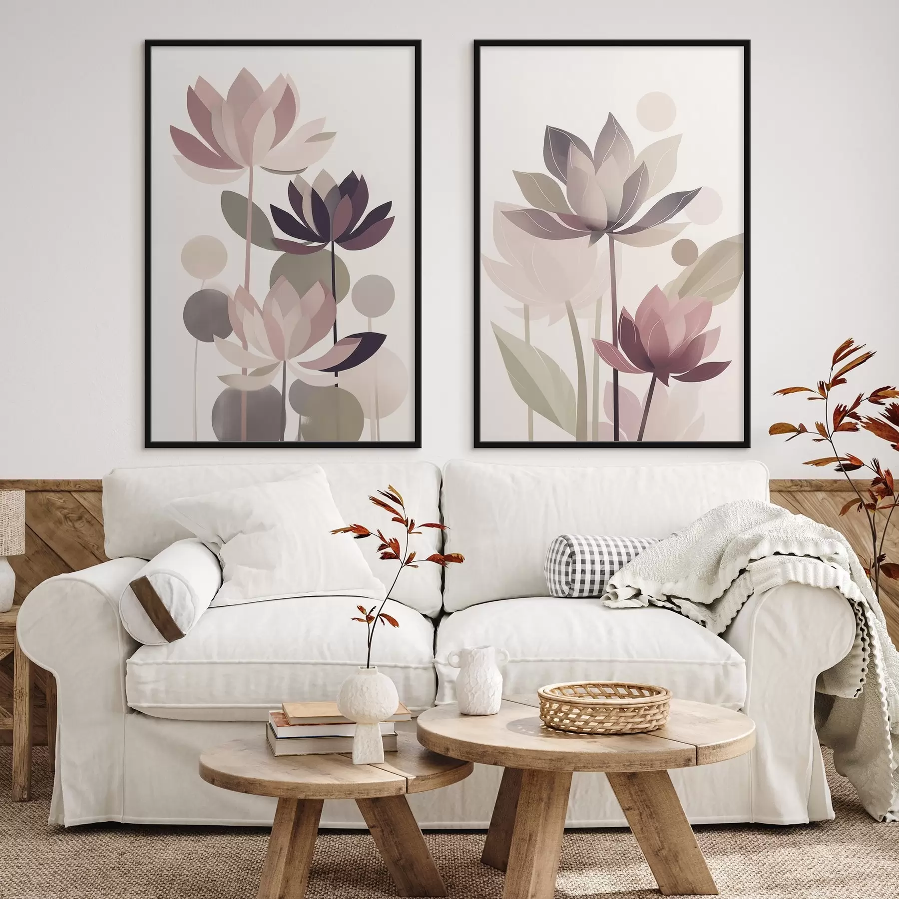  Schilderijen Abstracte lotusbloemen d01110