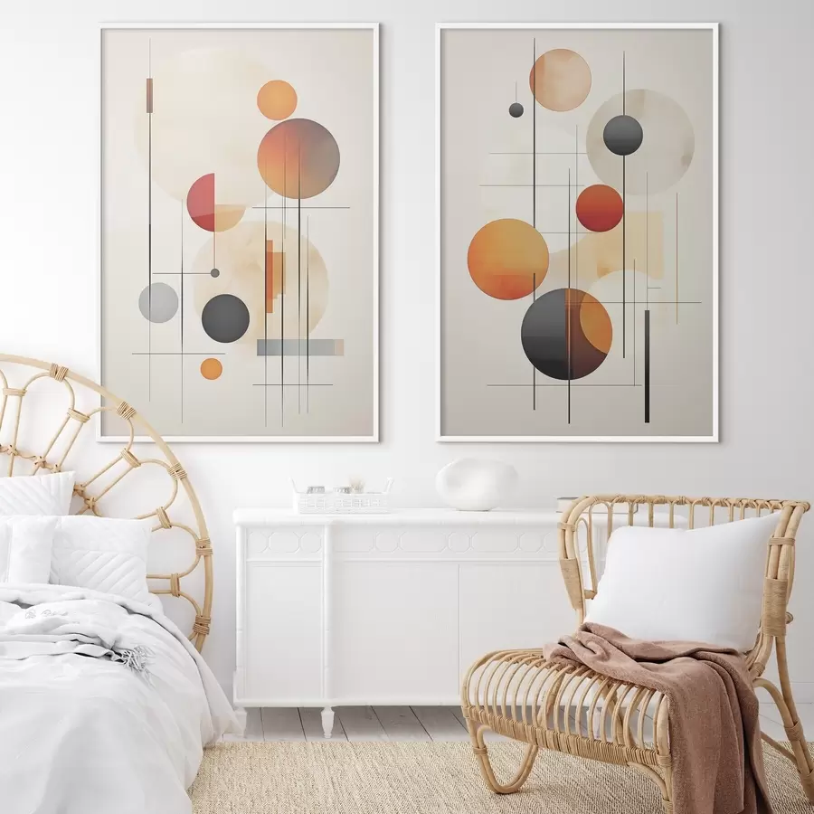 Fotobehang Geometrische abstractie met bollen d01103