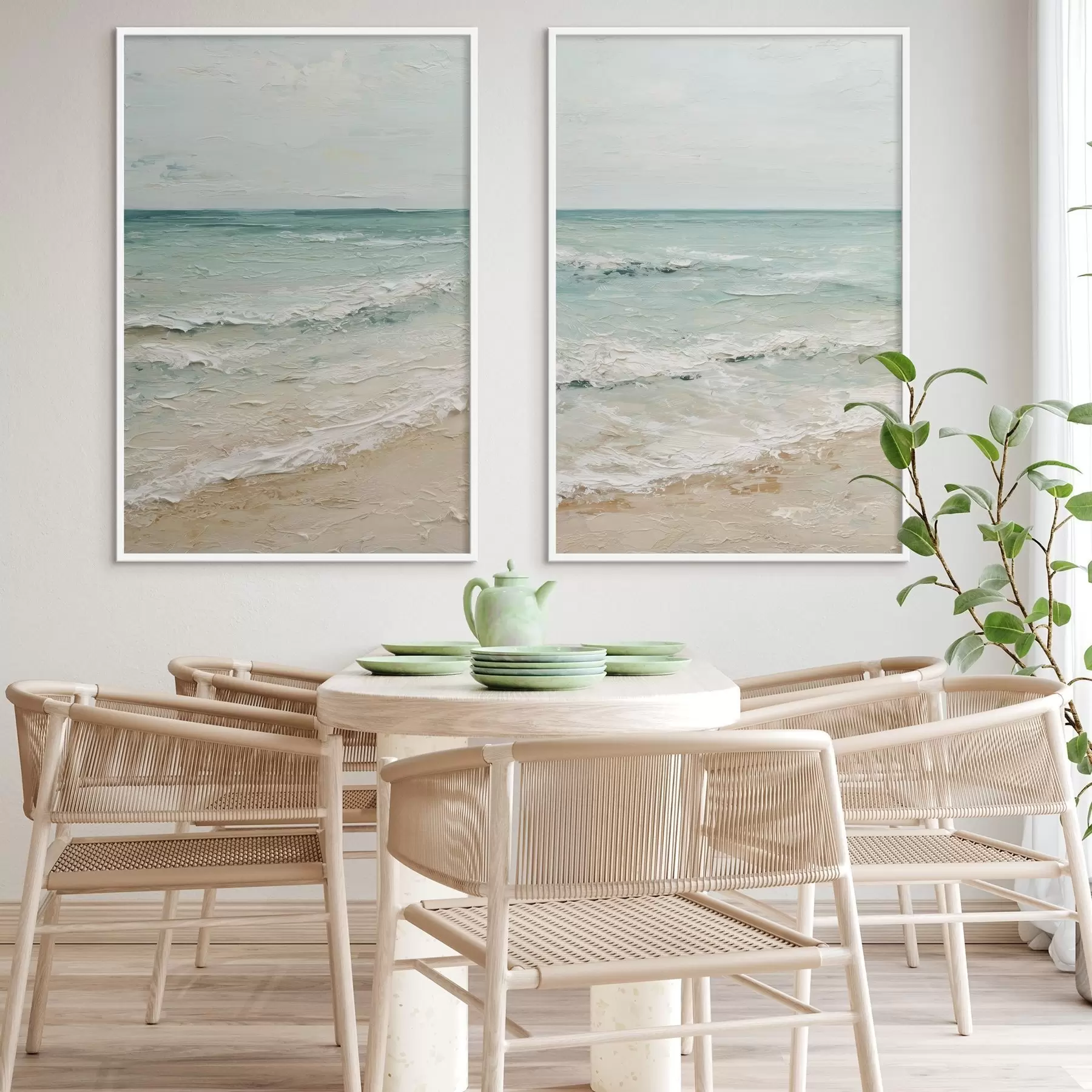 Fotobehang kust in de stijl van een olieverfschilderij d01170