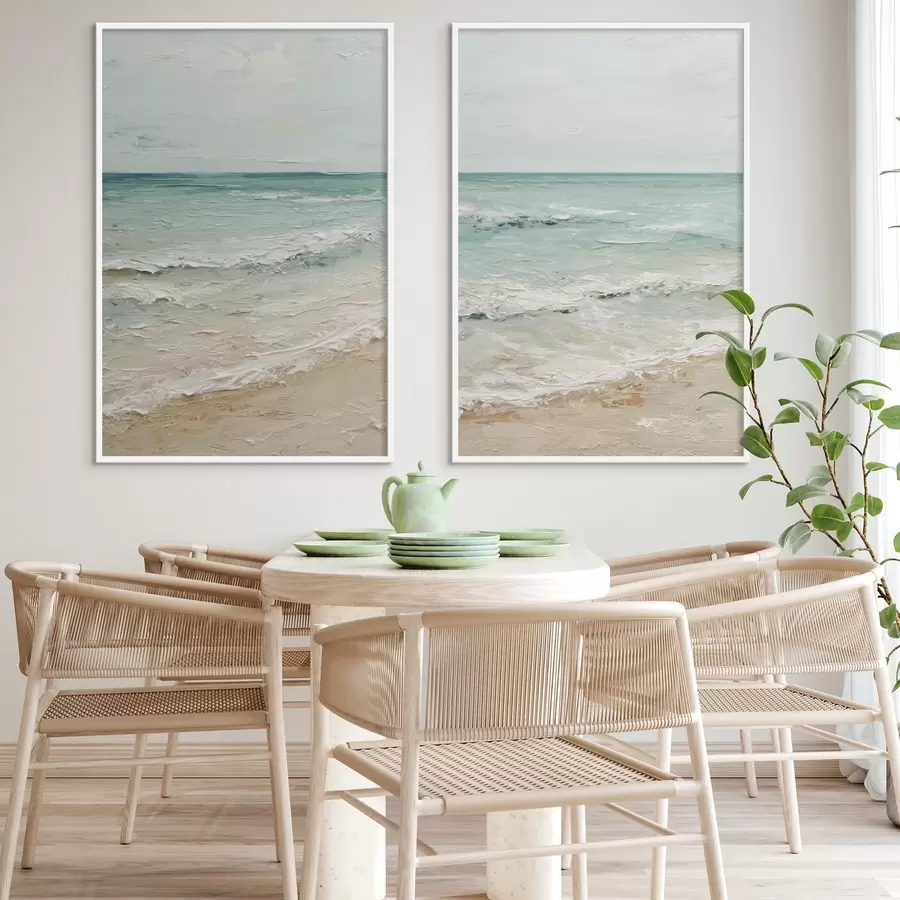 Fotobehang kust in de stijl van een olieverfschilderij d01170