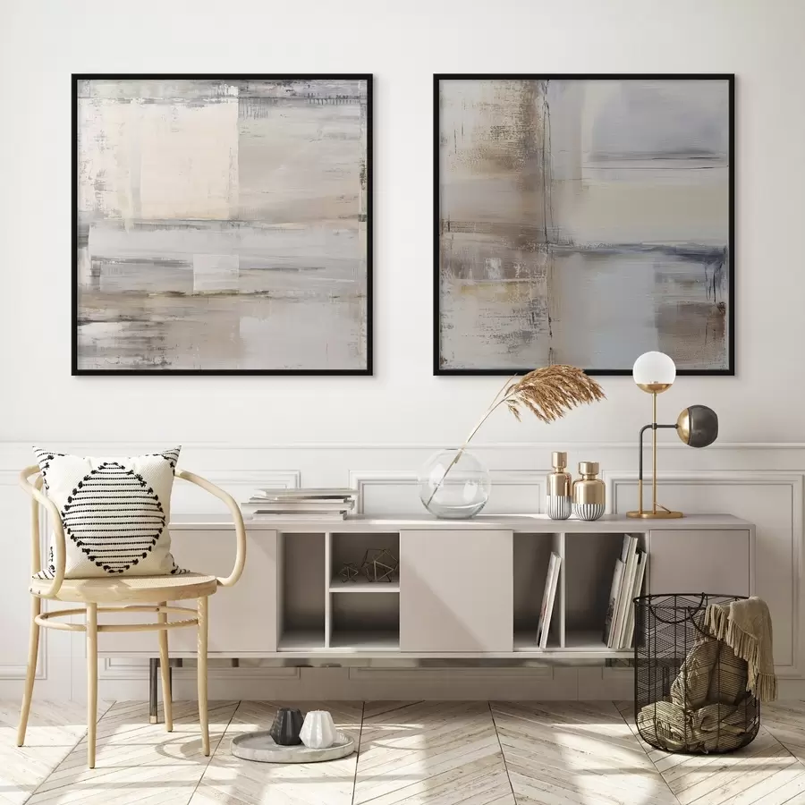 Fotobehang hedendaagse abstractie in ingetogen tinten d01171