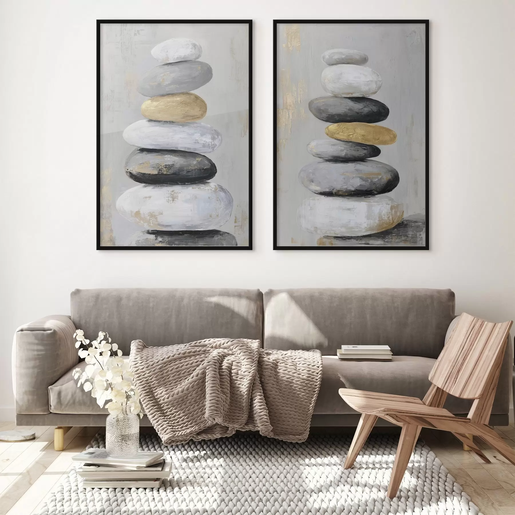 Fotobehang grote stenen in de stijl van schilderkunst d01181