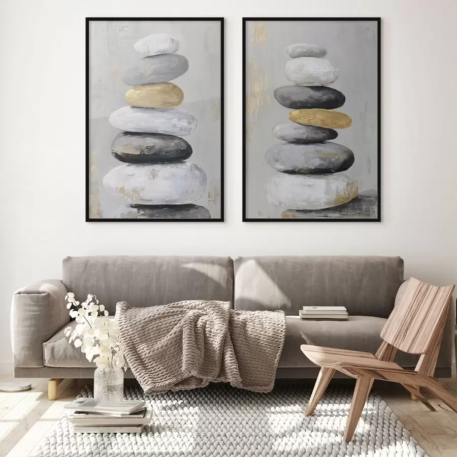 Fotobehang grote stenen in de stijl van schilderkunst d01181